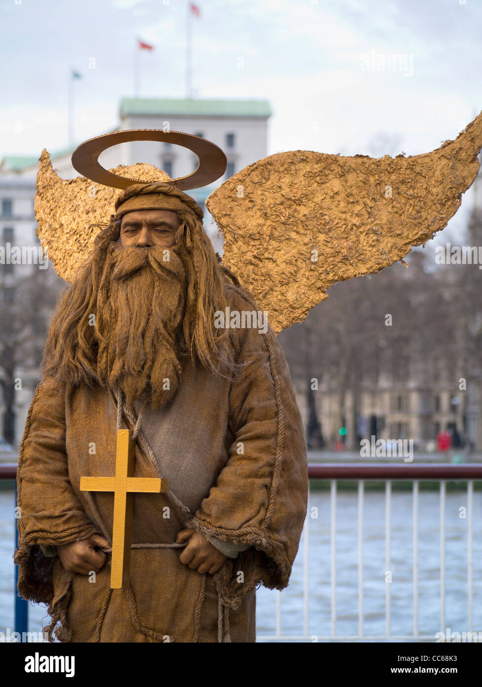 Seltsame Straßenkünstler, Waterloo Ufer London Stockfoto