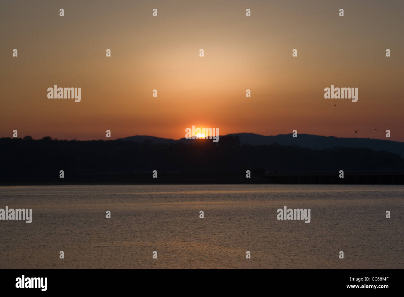 Sonnenuntergang an der Küste Cumbrian. Englischen Lake District (südlichen Seen). Stockfoto