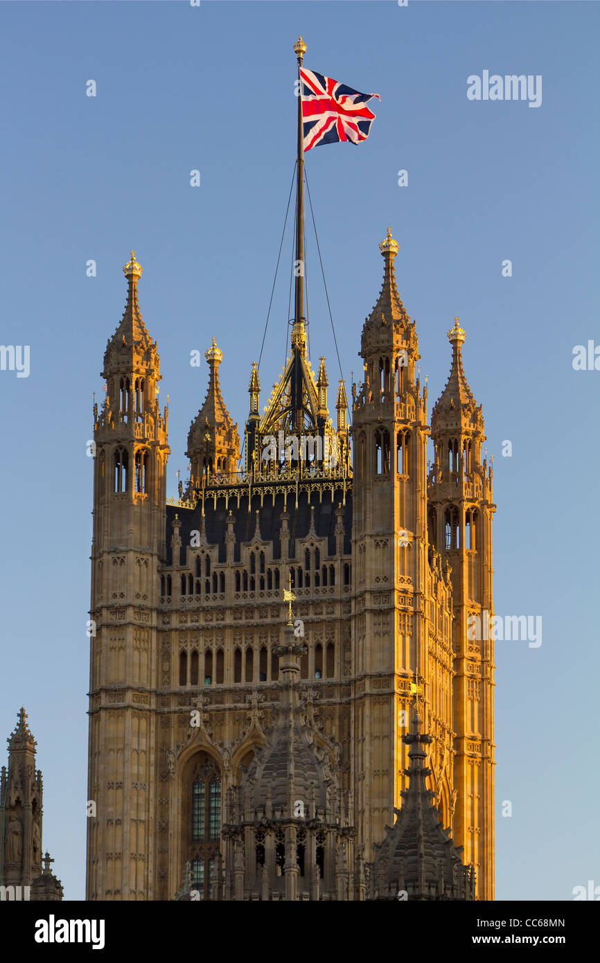 Victoria Tower, dem Palace of Westminster bei Sonnenuntergang 2 Stockfoto