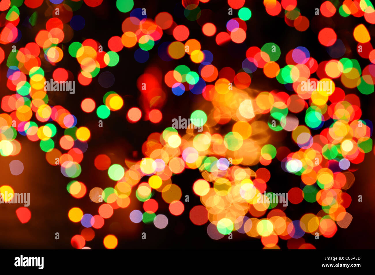 Weihnachten Licht aus der Fokus als Hintergrund Stockfoto
