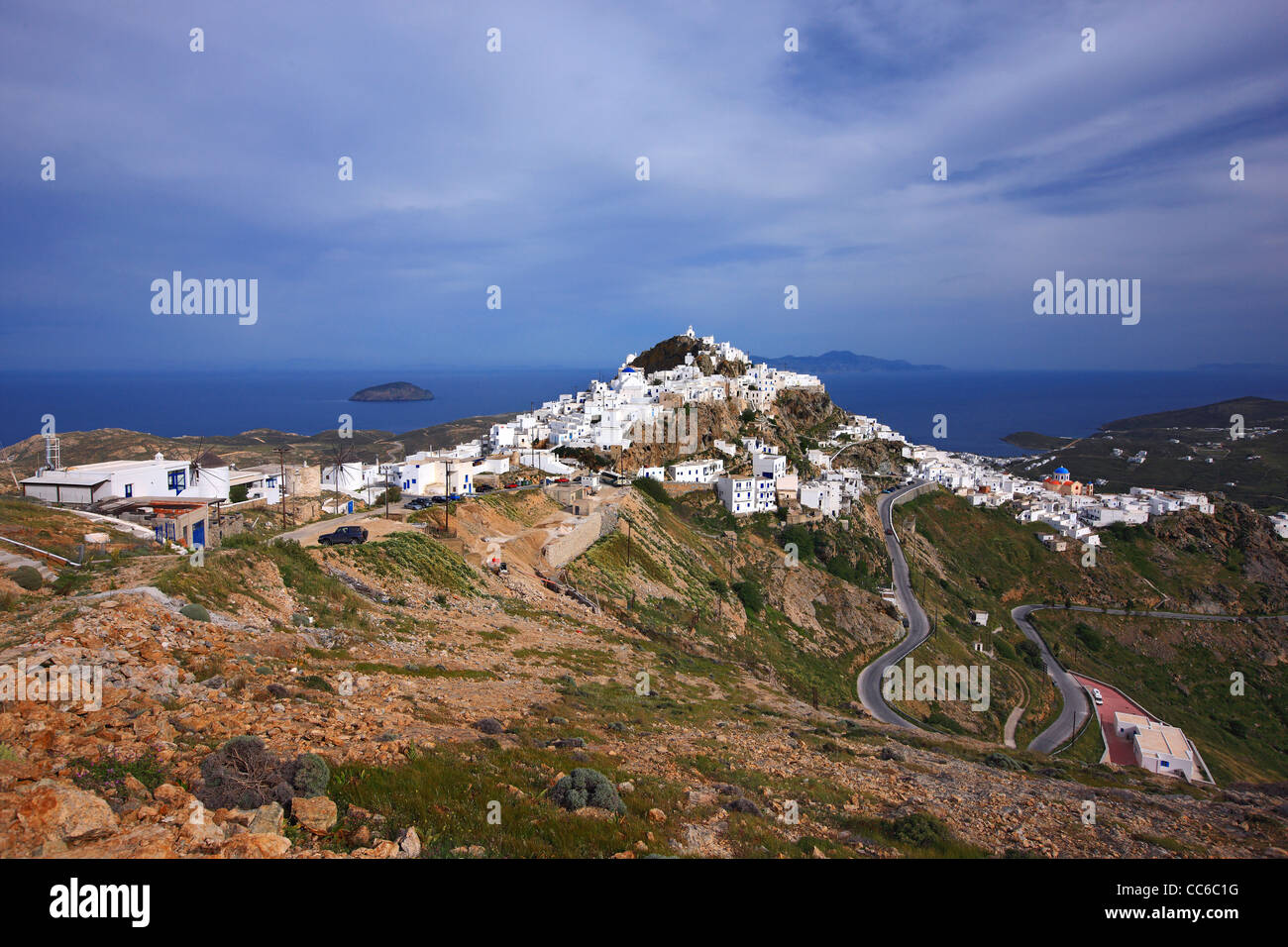 Die Hora ("Hauptstadt") der Insel Serifos, eines der schönsten Horas der Kykladen. Griechenland Stockfoto