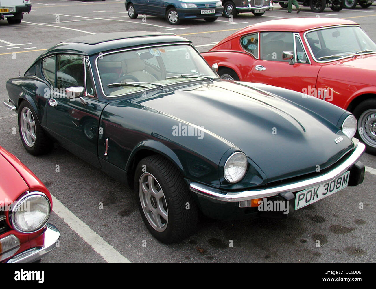 1974 Triumph GT6 Coupé auf der Great West Road Run rally, Aust, Bristol, England. Stockfoto