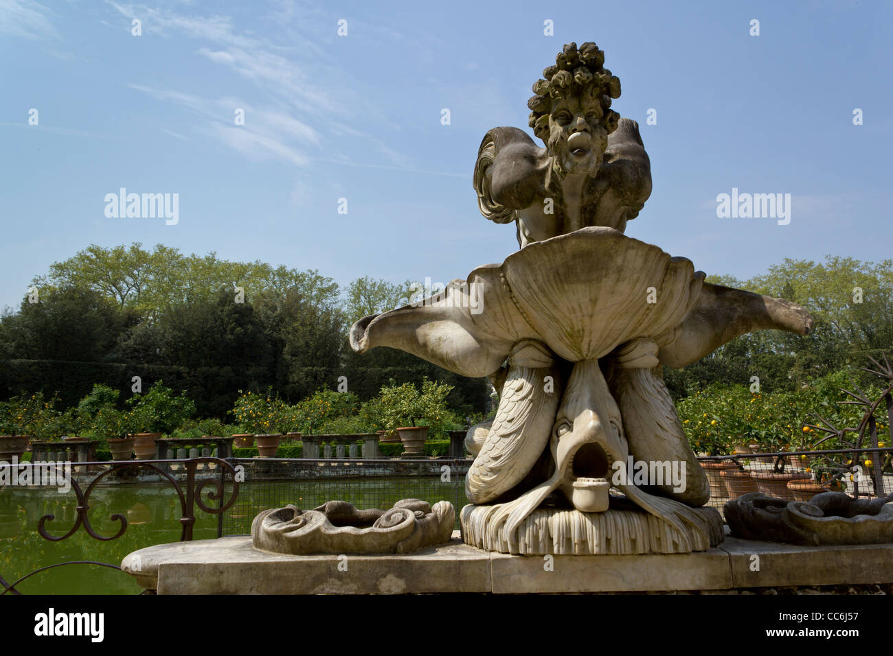 Fisch Skulptur in den Boboli-Gärten, Florenz Stockfoto