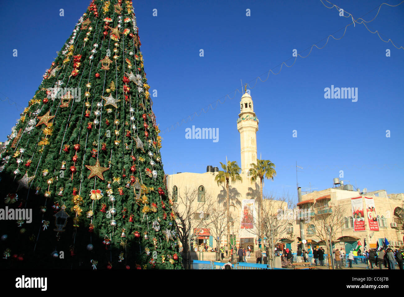 Bethlehem, Weihnachtsfeier im Krippenplatz Stockfoto