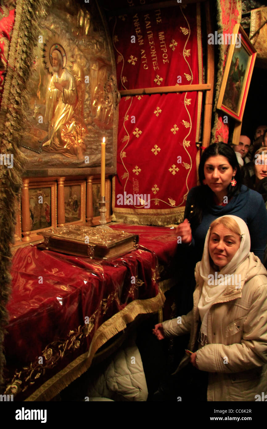 Weihnachten in Bethlehem, der Geburtsgrotte in der Geburtskirche Stockfoto