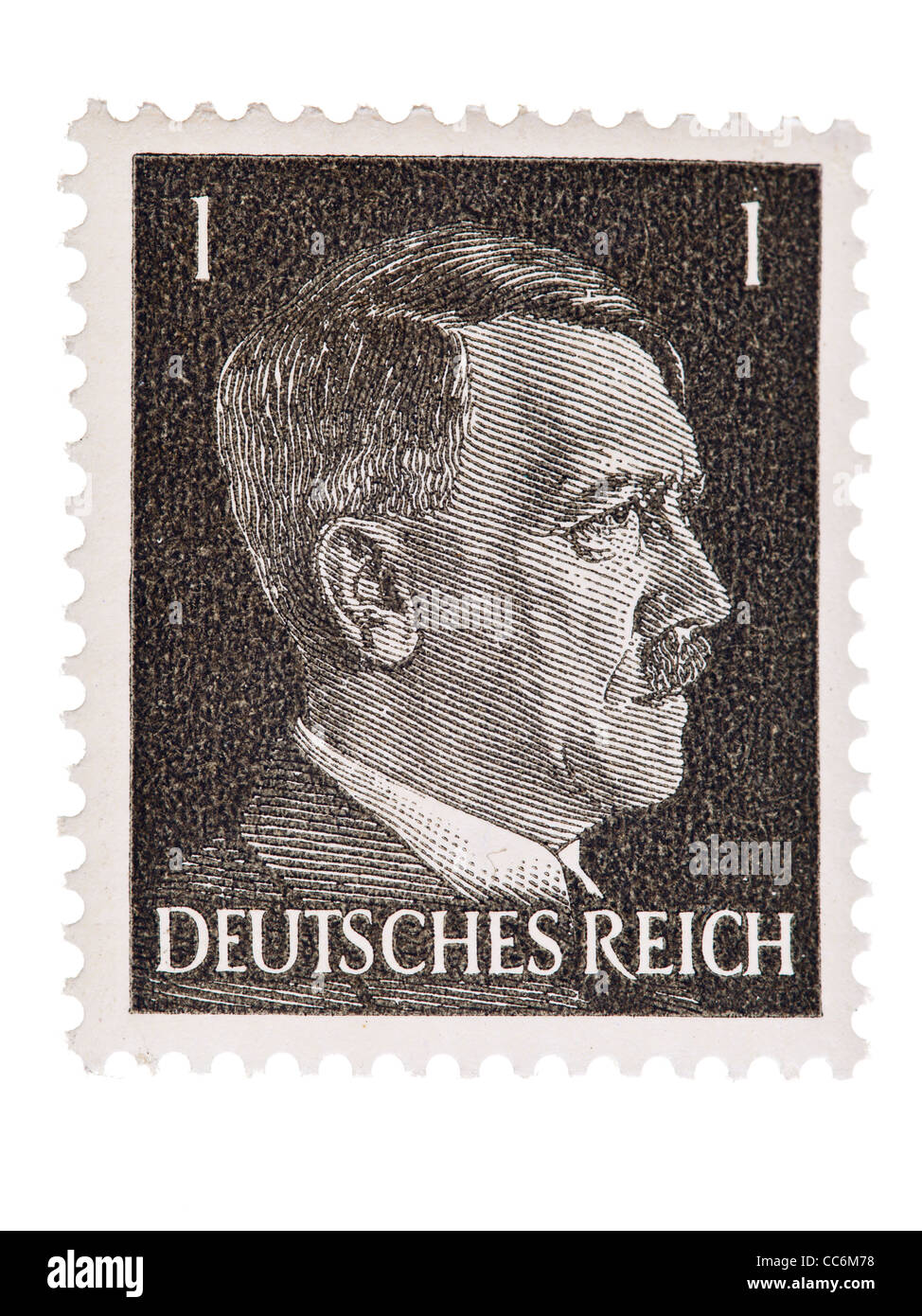 Briefmarke Deutsches Reich, Adolf Hitler, 1941 / 1944, 1 Pfennig, mint Zustand Stockfotografie Briefmarke Deutsches Reich, Adolf Hitler, 1941 / 1944, 1 Pfennig, mint Zustand Stockfotografie
