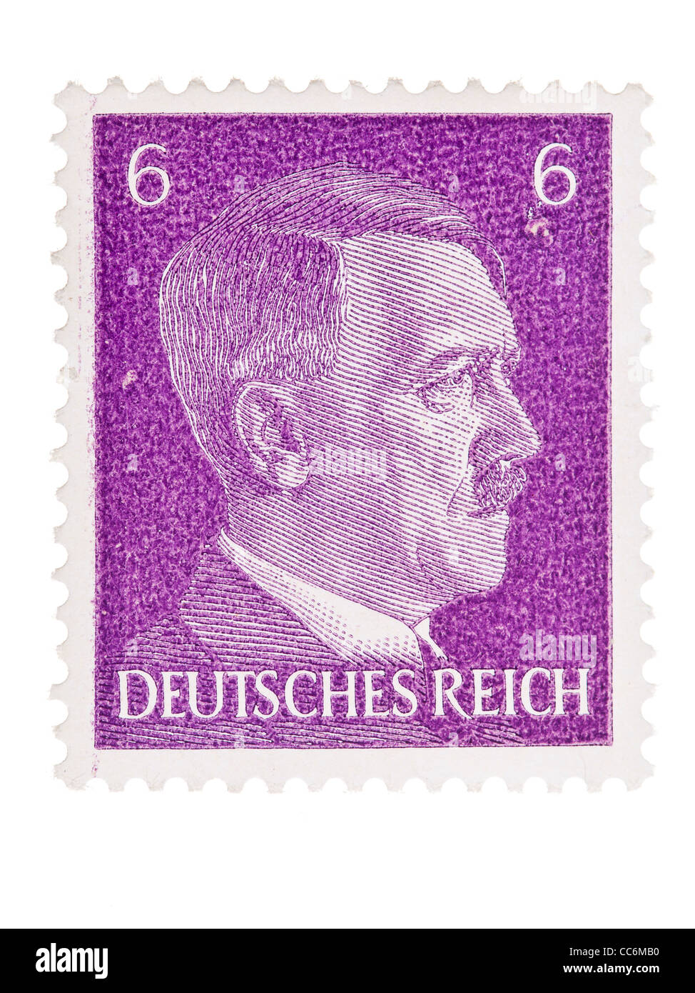 Briefmarke: Deutsches Reich, Adolf Hitler, 1941  1944, 6 Pfennig, mint  Zustand Stockfotografie - Alamy