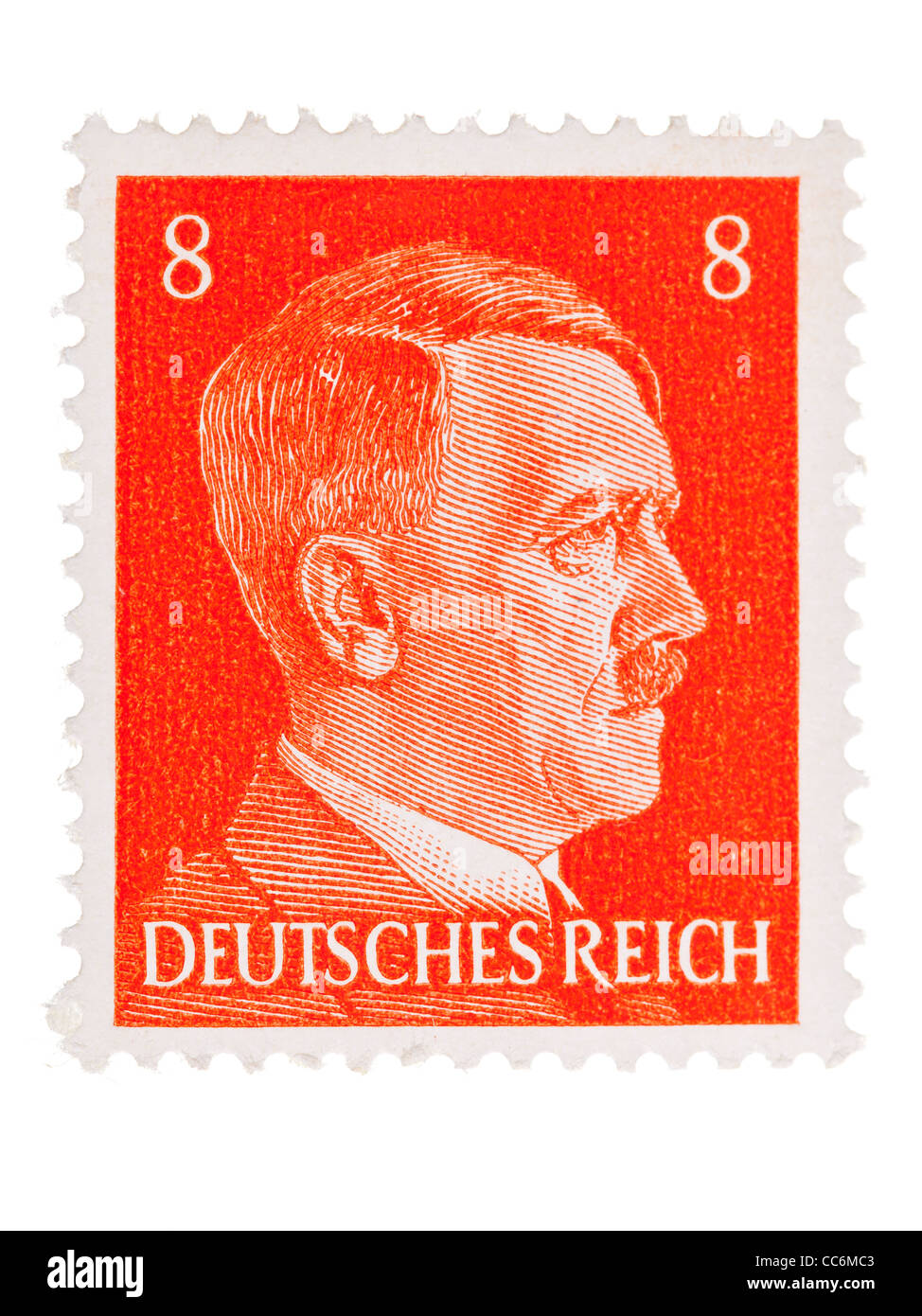 Briefmarke Deutsches Reich, Adolf Hitler, 1941 / 1944, 8 Pfennig, mint Zustand Stockfotografie Briefmarke Deutsches Reich, Adolf Hitler, 1941 / 1944, 8 Pfennig, mint Zustand Stockfotografie