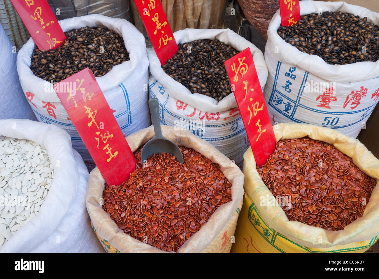 China, Hong Kong, Sheung Wan, getrocknete Melonenkerne Stockfoto