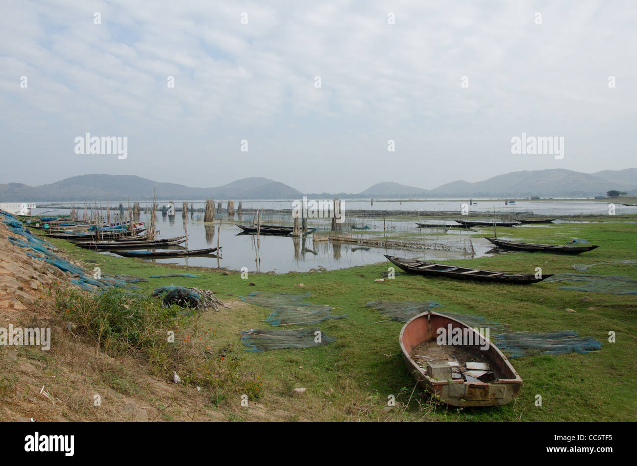 Fischerei Bot, Chilka Lake, Orissa, Indien Stockfoto
