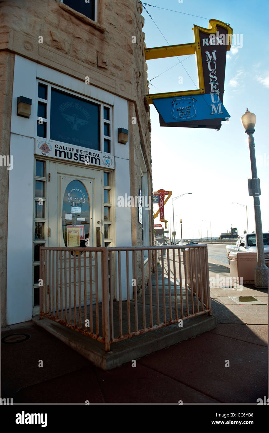Das Rex Hotel jetzt die Rex-Museum-Route 66, Gallup, New Mexico Stockfoto