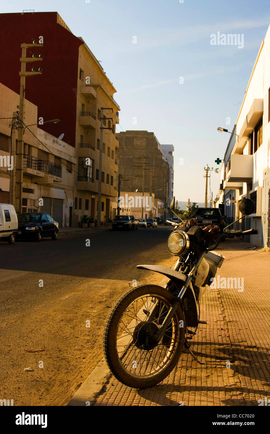 Oldtimer Motorrad. Agadir, Marokko. Stockfoto