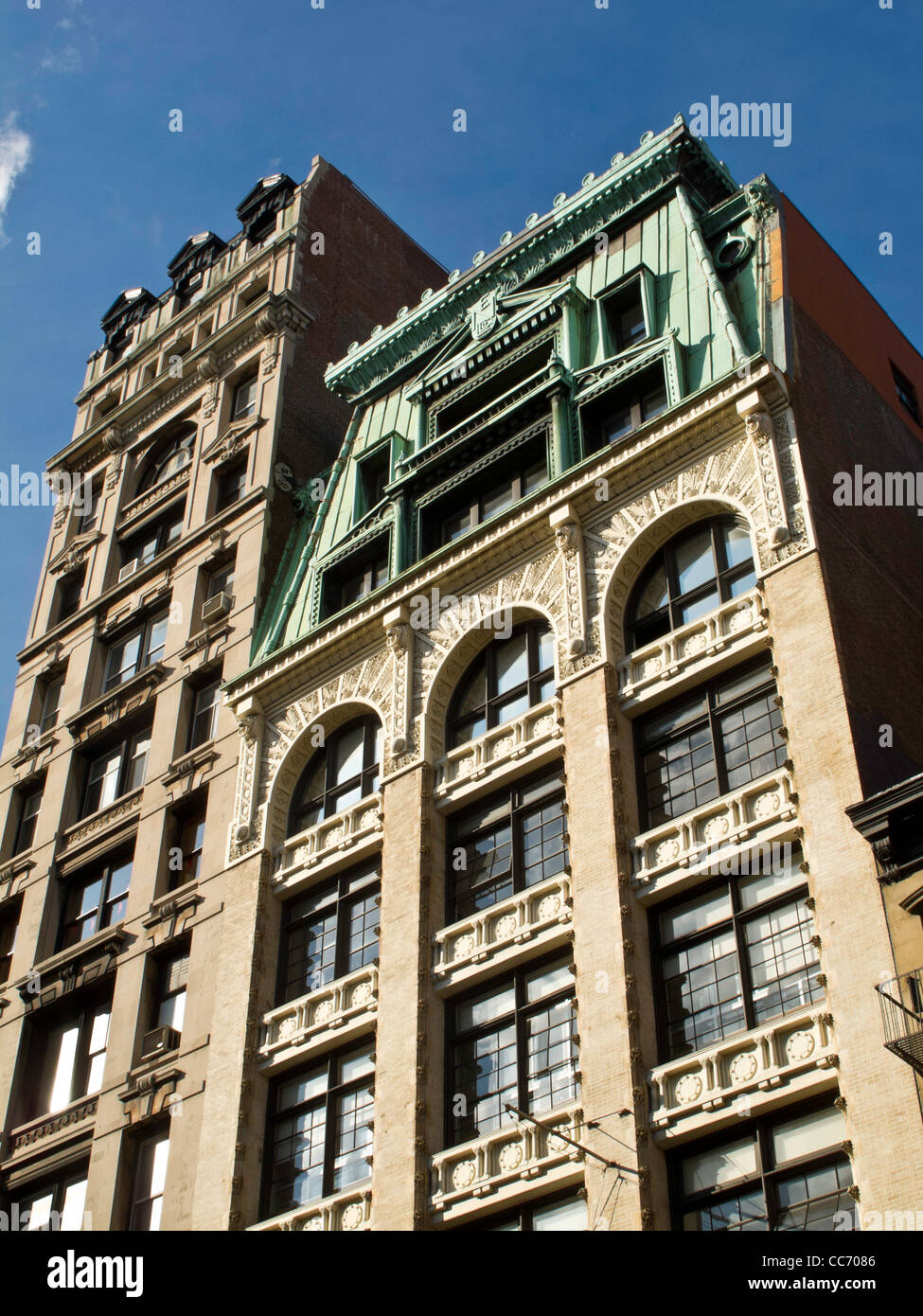 Gebäude-Fassade, SoHo-Cast-Iron Historic District, NYC Stockfoto