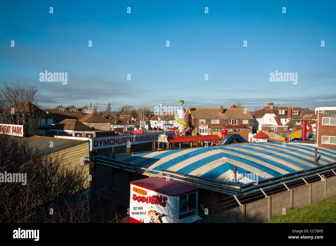 Blick über Dymchurch Kent UK Küstenstädte Stockfoto