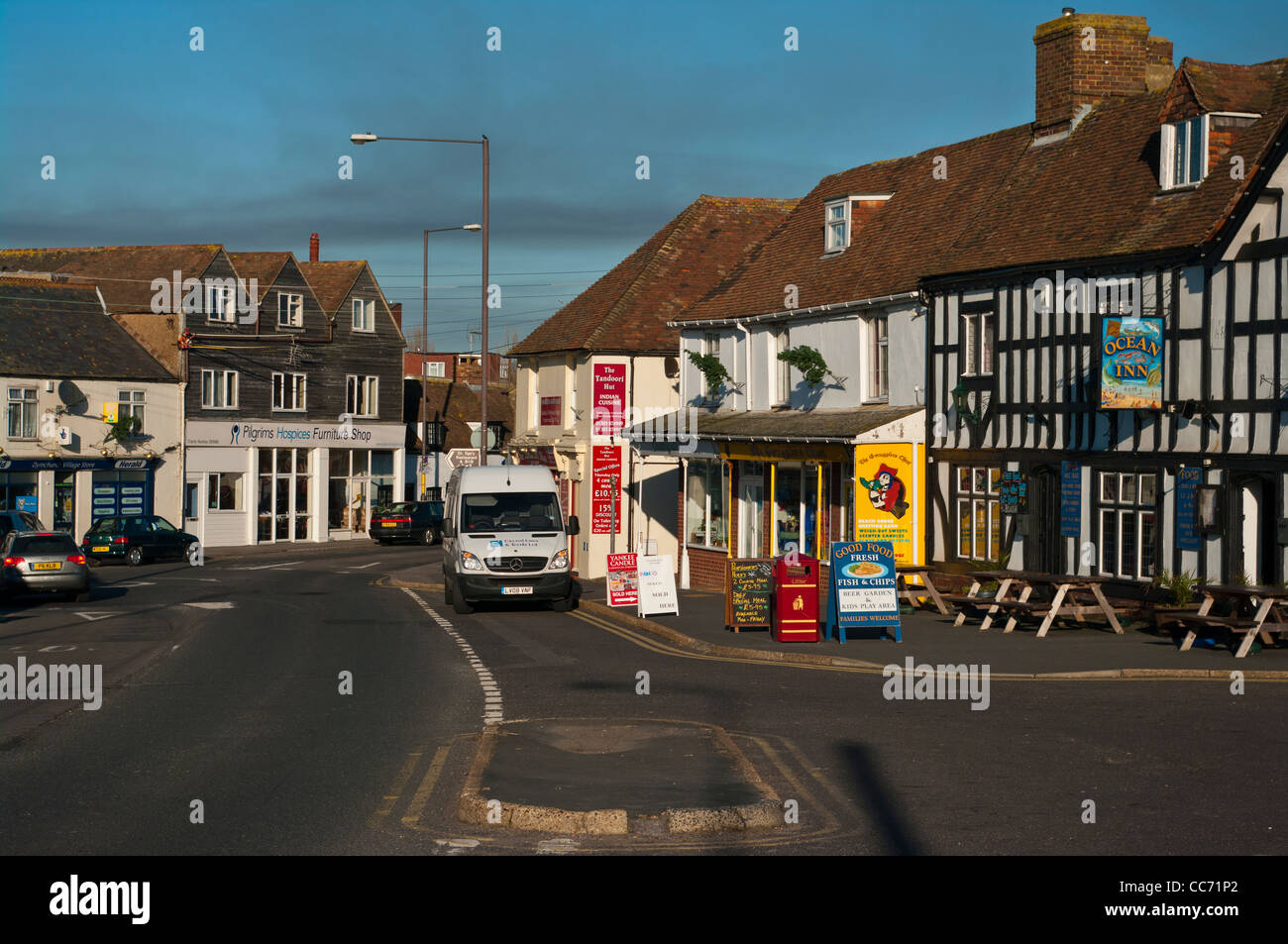 Straße Szene Dymchurch Kent England uk am Meer Städte Stockfoto