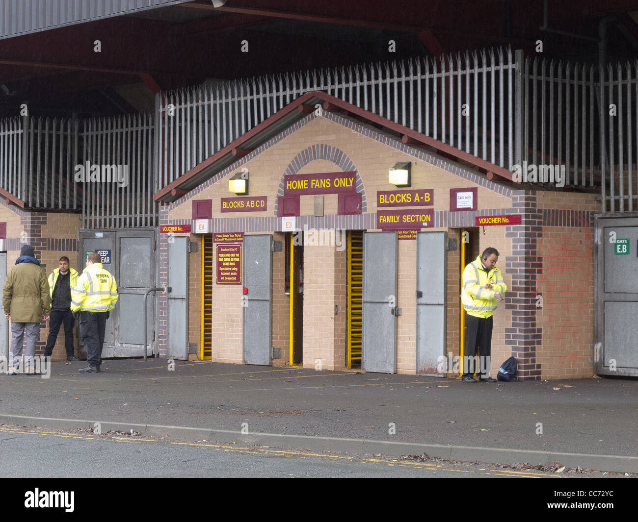 Bradford City Football Club Drehkreuze Stockfoto