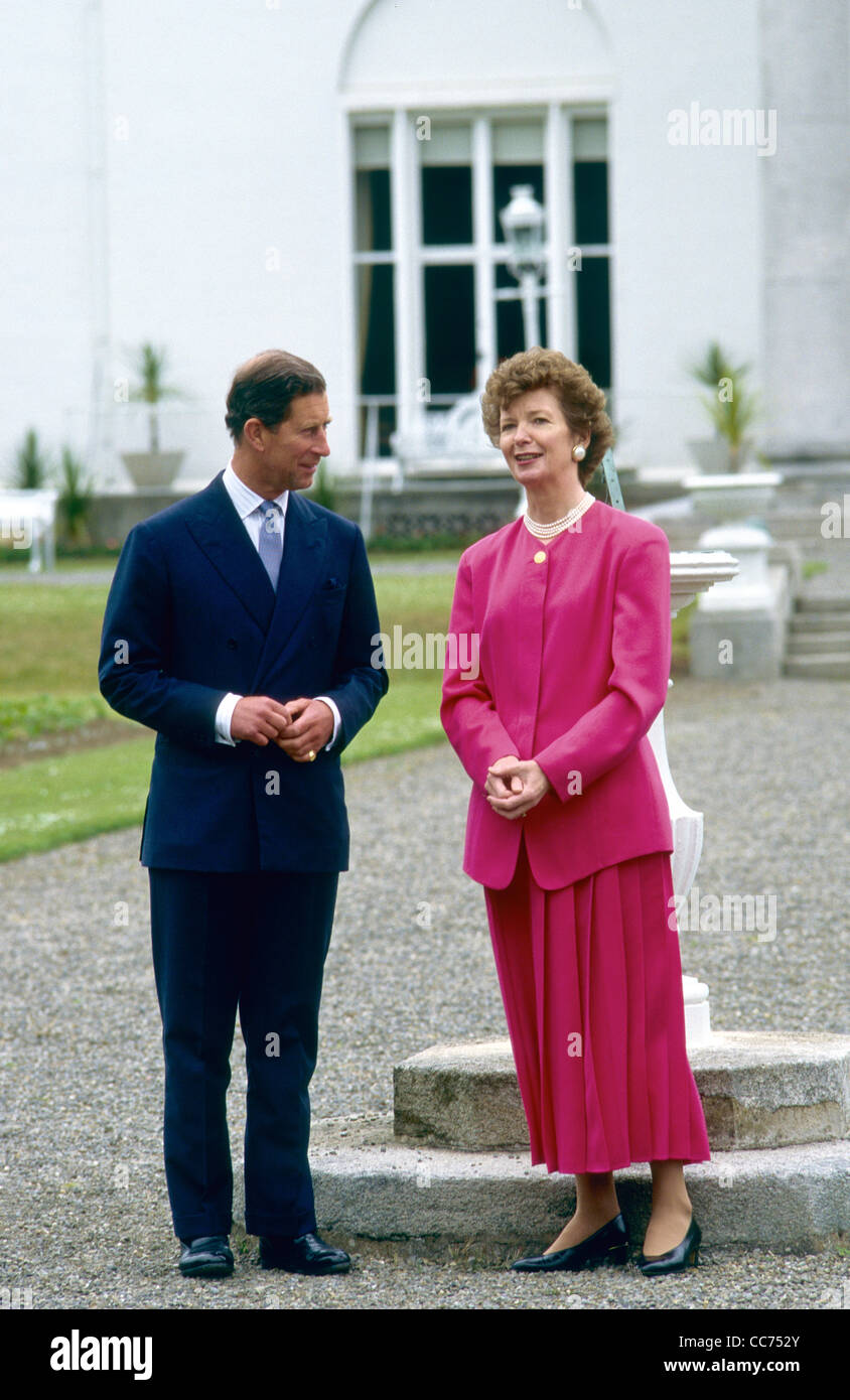 HRH Charles Prince Of Wales mit irische Präsidentin Mary Robinson Stockfoto