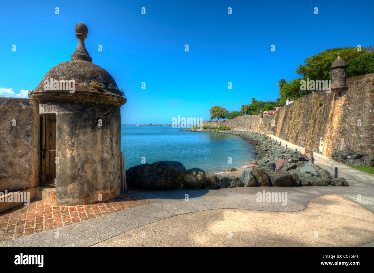 Paseo Del Moro am Fort San Felipe Del Morro in San Juan, Puerto Rico Stockfoto