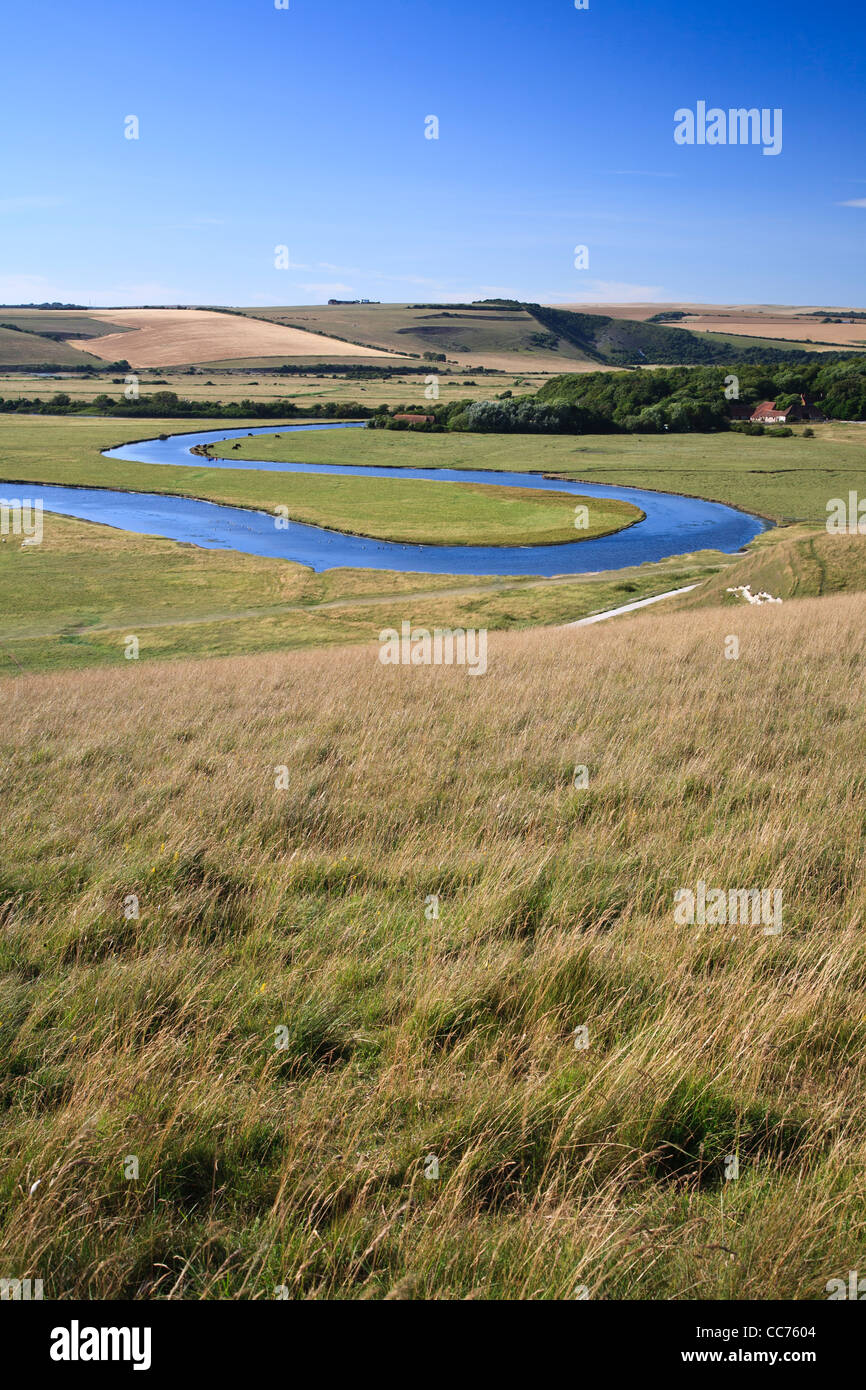 Fluß Cuckmere bei den Seven Sisters Country Park, East Sussex UK Stockfoto