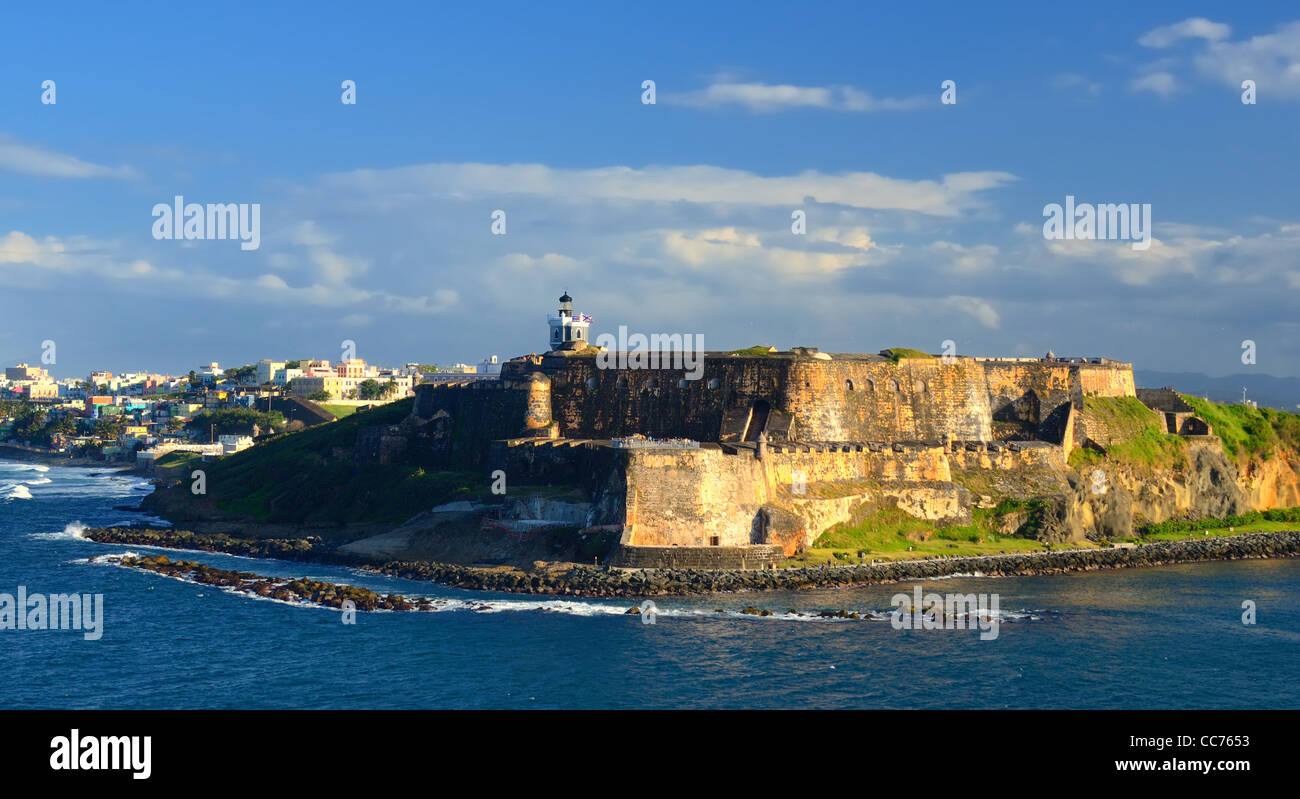 Castillo San Felipe del Morro auf der Insel San Juan, Puerto Rico. Stockfoto