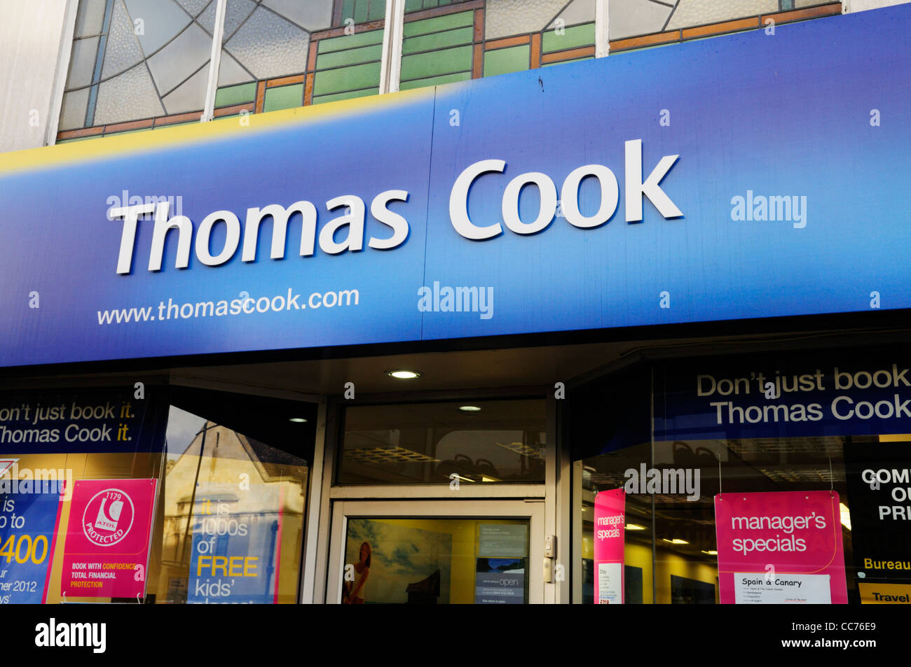 Thomas Cook Reisebüro, Cambridge, England, UK Stockfoto