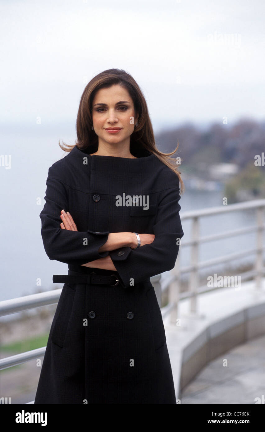Königin RANIA von Jordanien - exklusives Porträt-Sitzung in Genf, Schweiz Stockfoto