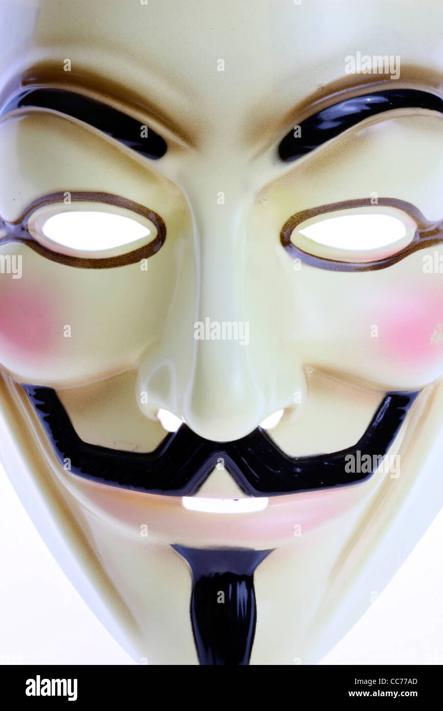 Guy Fawkes Maske, anonymen Maske. Stockfoto