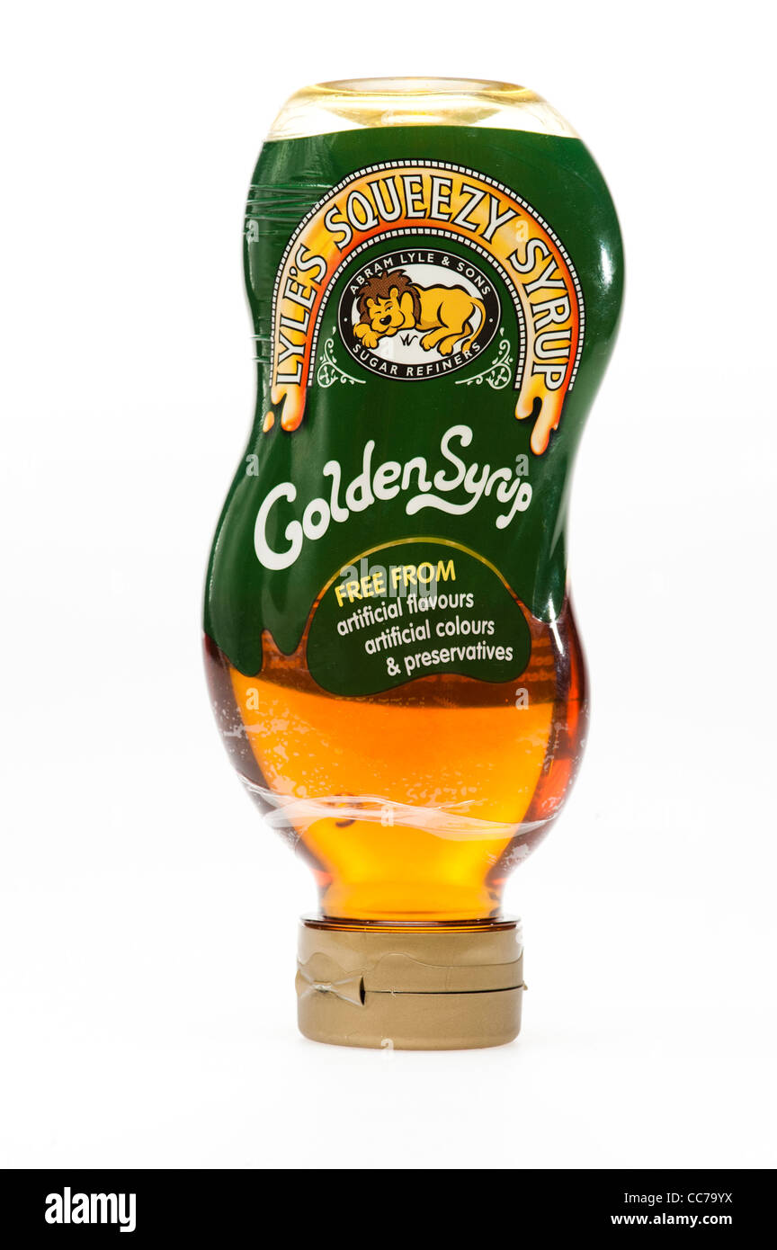 squeezy Plastikflasche von Tate and Lyle Golden Syrup, Vereinigtes Königreich Stockfoto