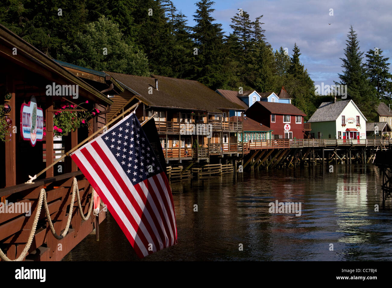 Creek Street entlang Ketchikan Creeks, Ketchikan, Alaska Stockfoto