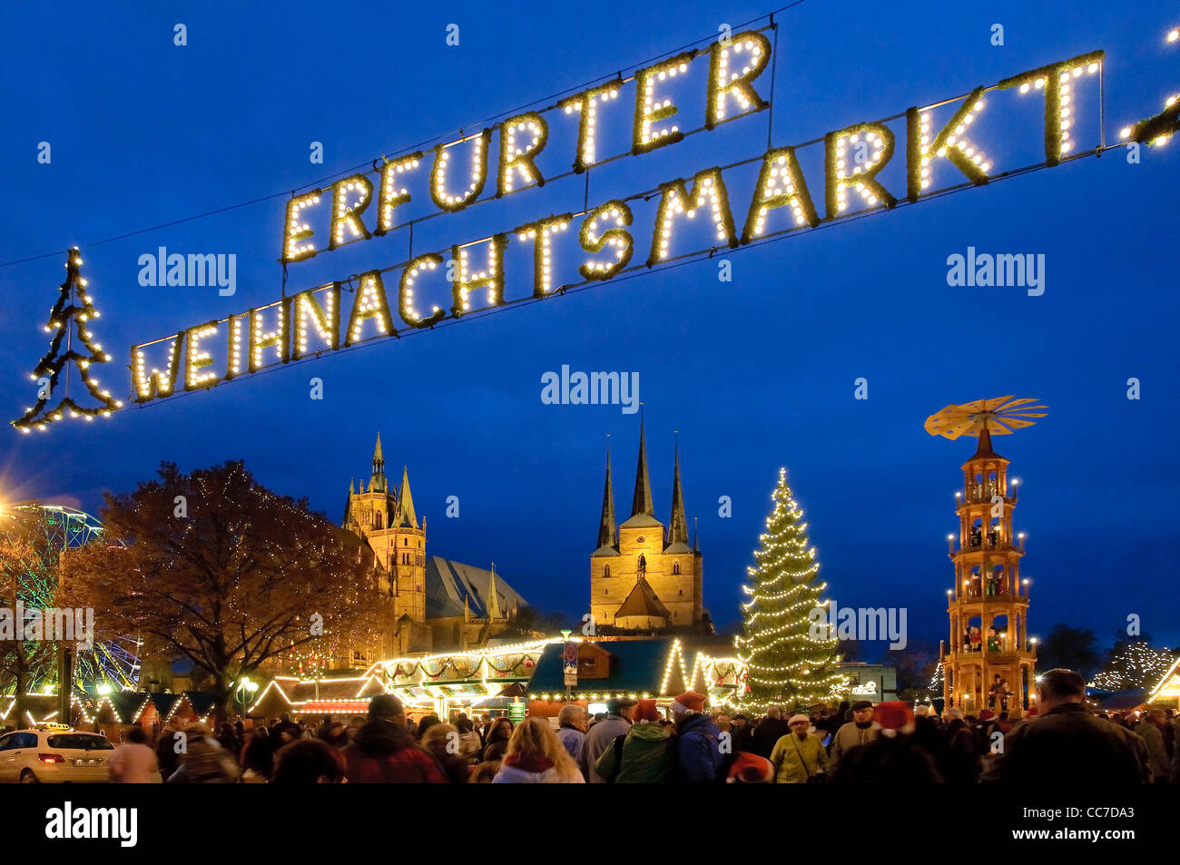 Christmas Market, Erfurt, Thüringen, Deutschland, Europa Stockfoto
