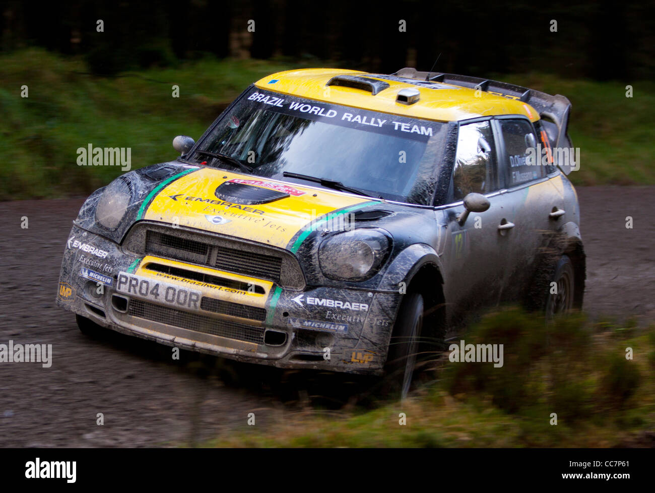 Aktion von Wales Rallye GB 2011 - Brasilien World Rally Team WRC Mini Stockfoto