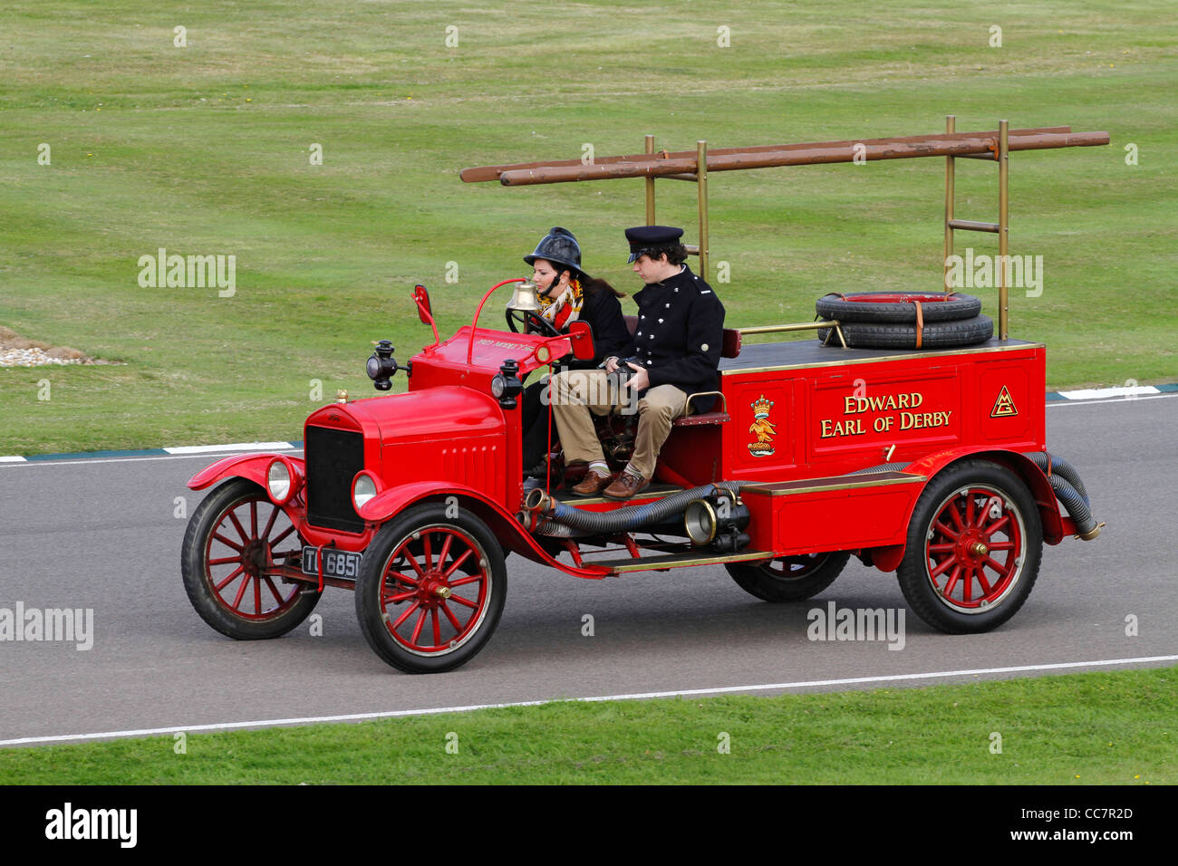 1923 Ford Model T Feuerwehrauto aus der Earl Derbyshire Nachlass. 2011-Goodwood REvival, Sussex, UK. Stockfoto