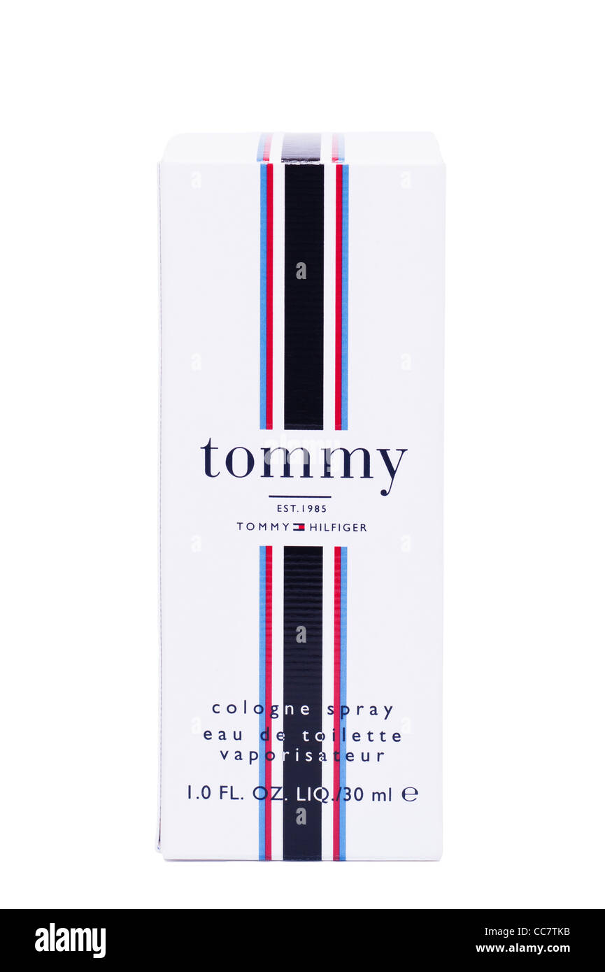 Eine Flasche Tommy Hilfiger Tommy Köln Spray Aftershave Eau de Toilette auf  weißem Hintergrund Stockfotografie - Alamy