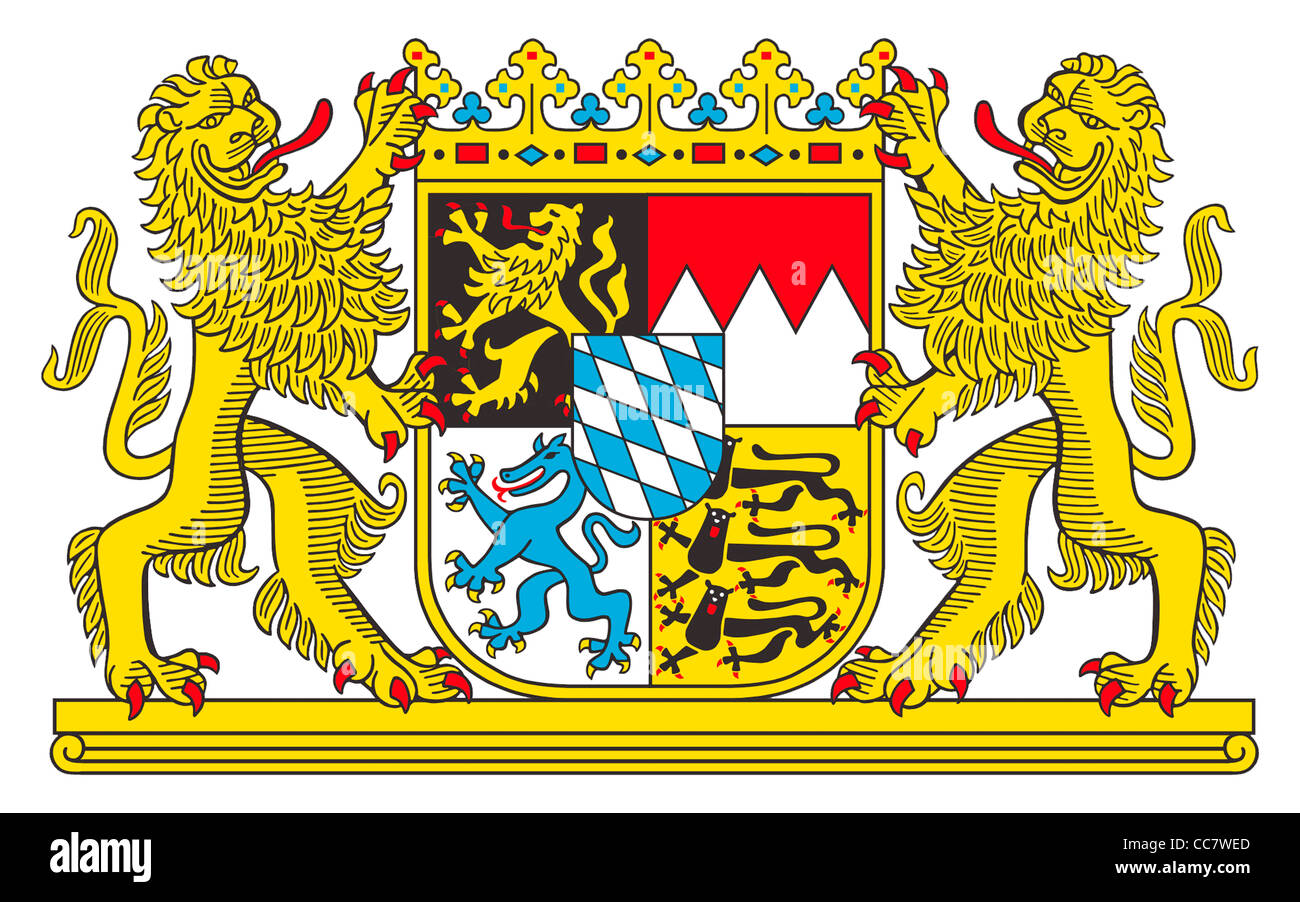 Wappen des Freistaates Bayern. Stockfoto