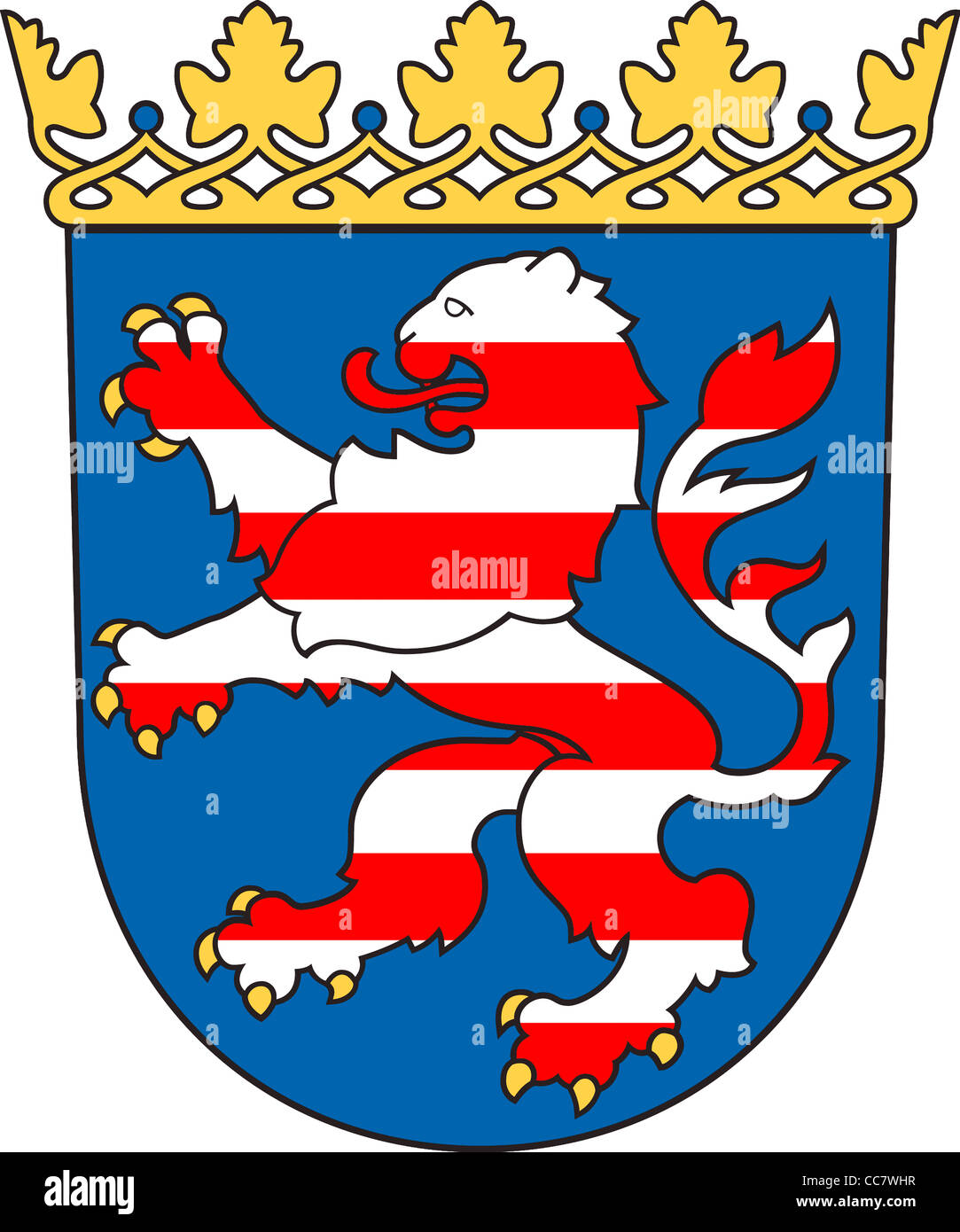 Wappen des deutschen Bundeslandes Hessen. Stockfoto