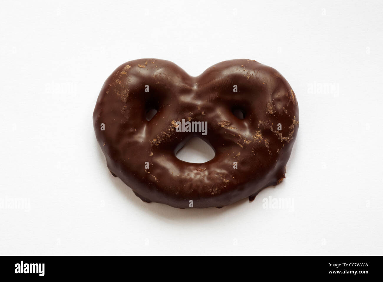 Lebkuchen-Zartbitterschokolade überzogen Gewürzkuchen isoliert auf weißem Hintergrund Stockfoto