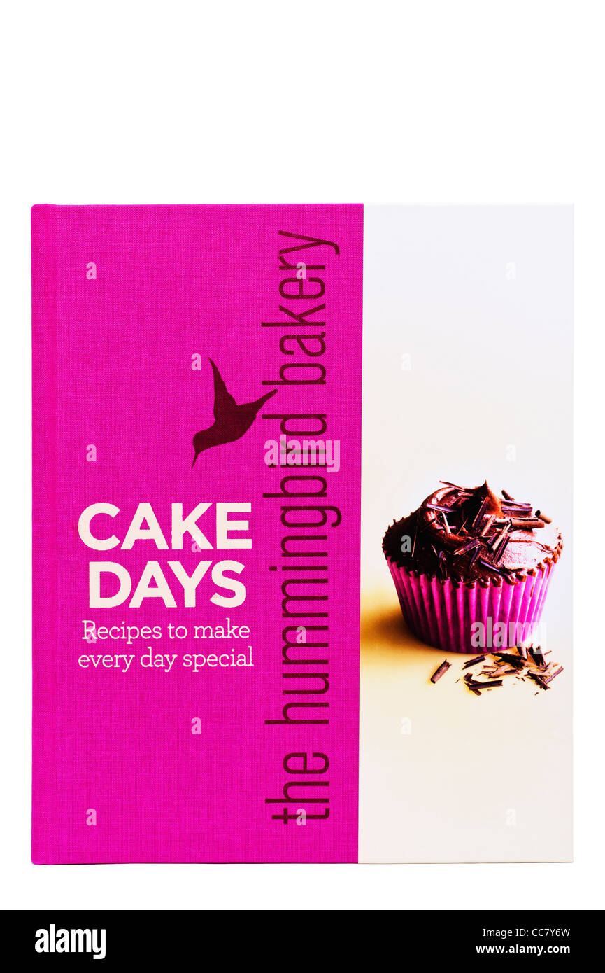 Ein Kuchen Tage Rezept Buch Fron der Kolibri-Bäckerei auf weißem Hintergrund Stockfoto