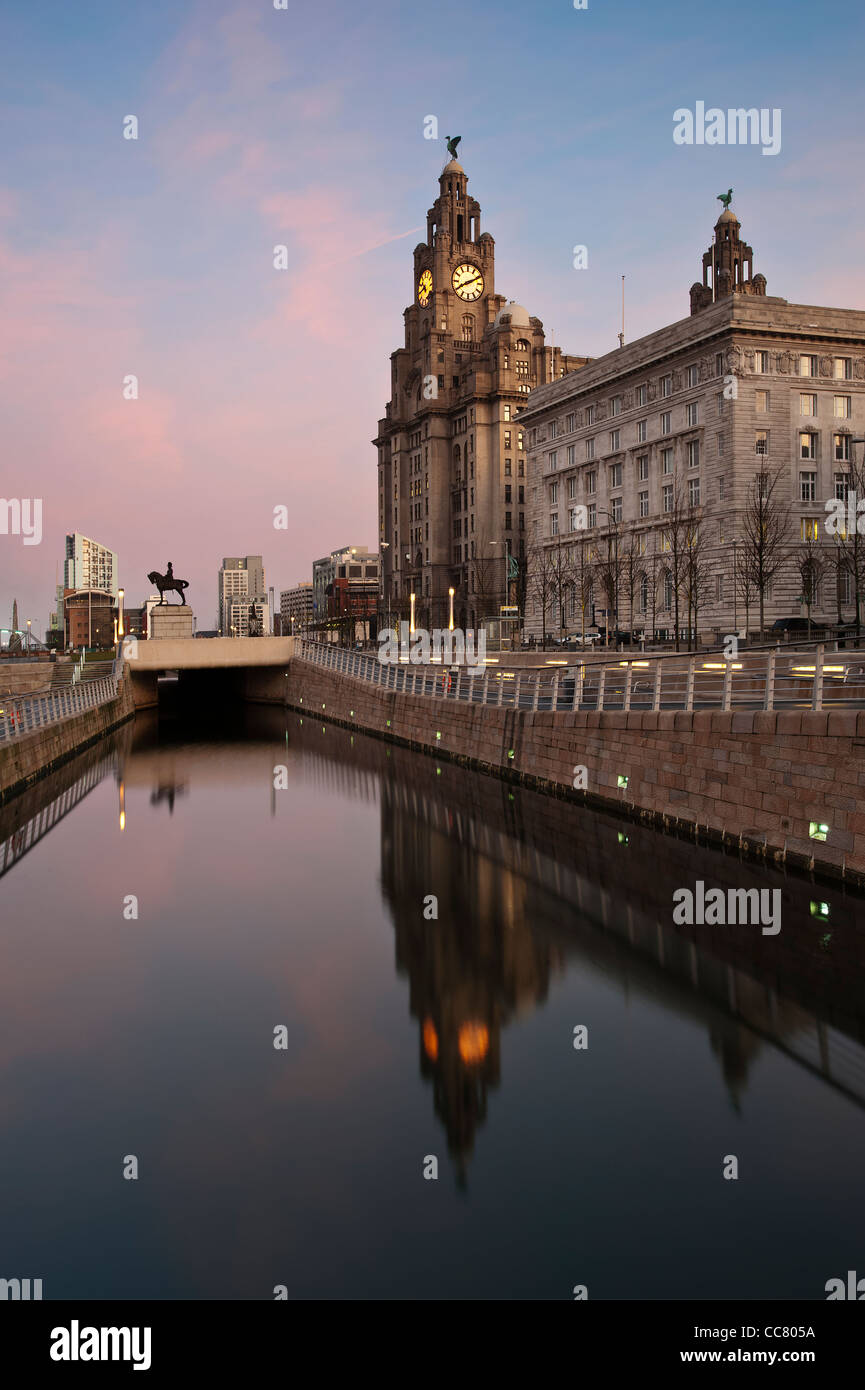 Der Pier Head Liverpool Merseyside UK Stockfoto