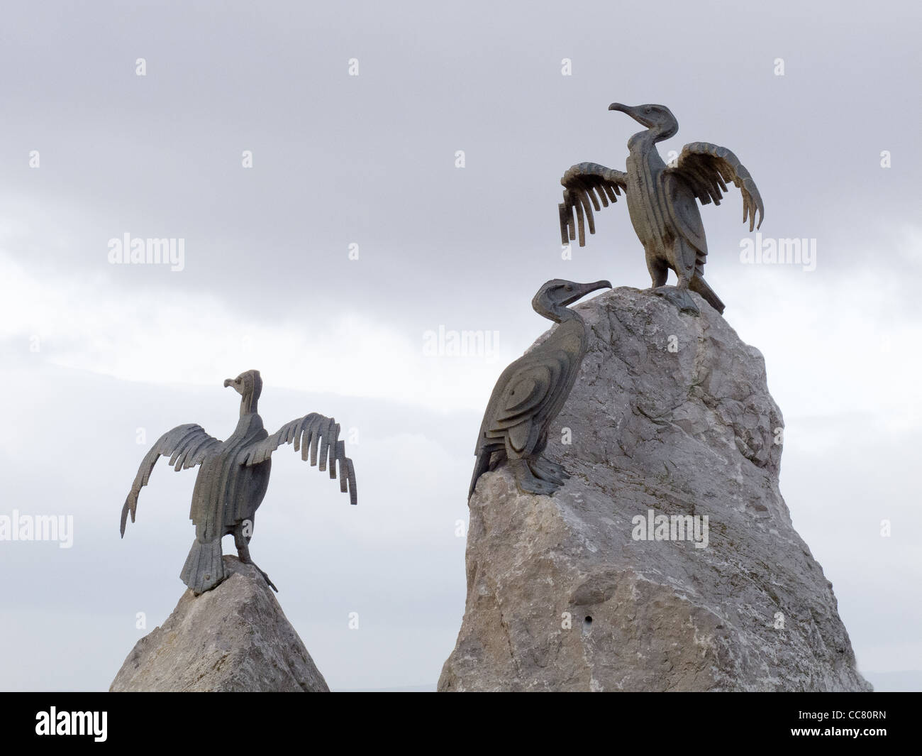 Vogel-Skulptur an der Morecambe Bay Lancashire Stockfoto