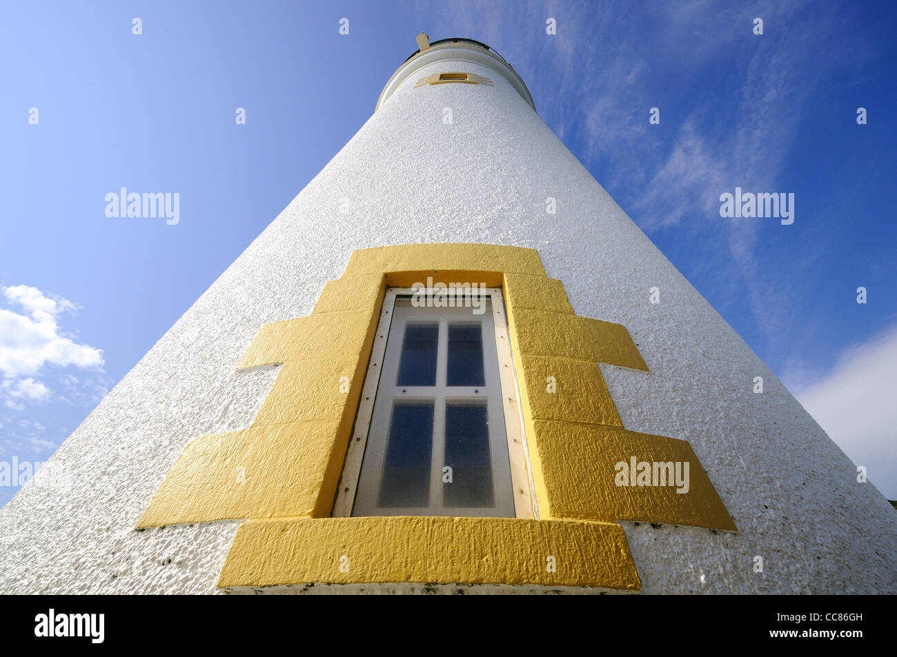 Maughold Head Leuchtturm, der Isle Of Man Stockfoto