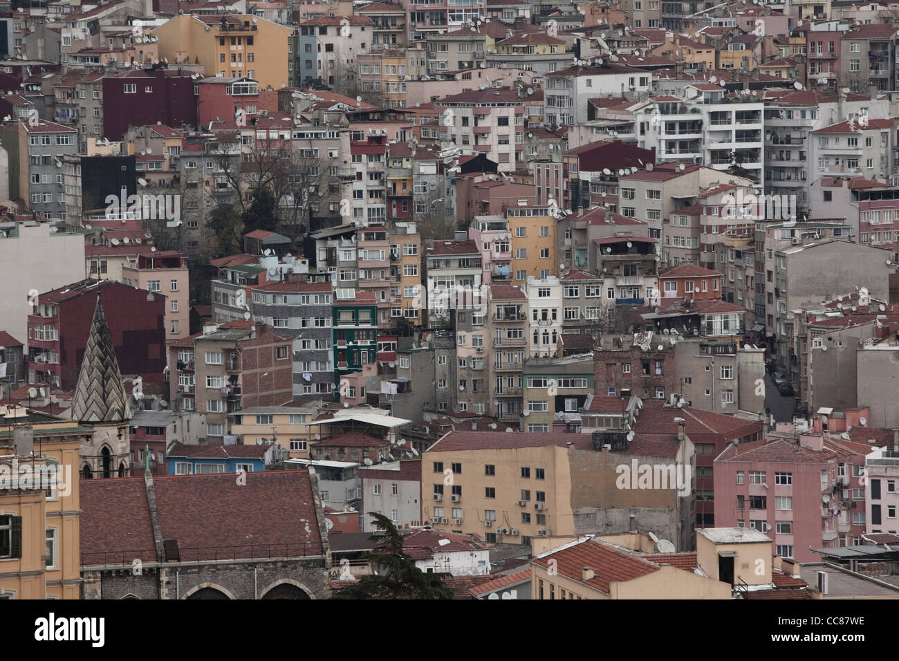 Blick über Istanbul vom Galata-Turm. Stockfoto