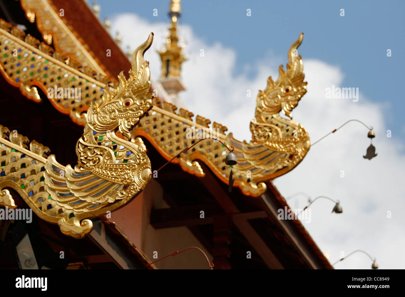 Detail des Wat Chedi Luang. Chiang Mai, Thailand. Stockfoto