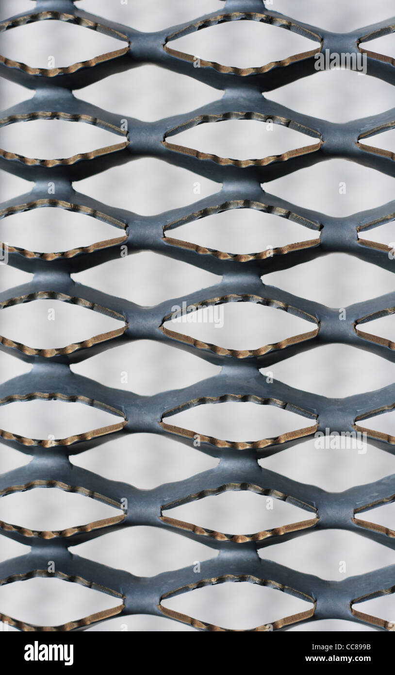 Anti Rutsch strukturiert Wellpappe Metall Lauffläche grau lackiert Stockfoto