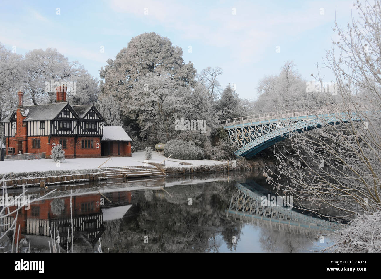 Winter-Szene in Chester UK Stockfoto