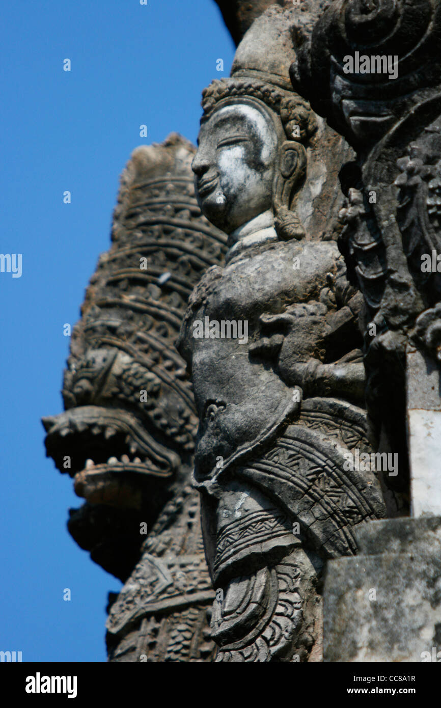 Detail der "Wat Sawai" Tempel. Sukothai Historical Park, Thailand. Stockfoto