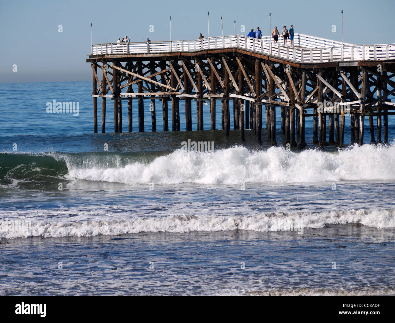 Crystal Pier im Bereich Pacific Beach, San Diego, Kalifornien. Stockfoto