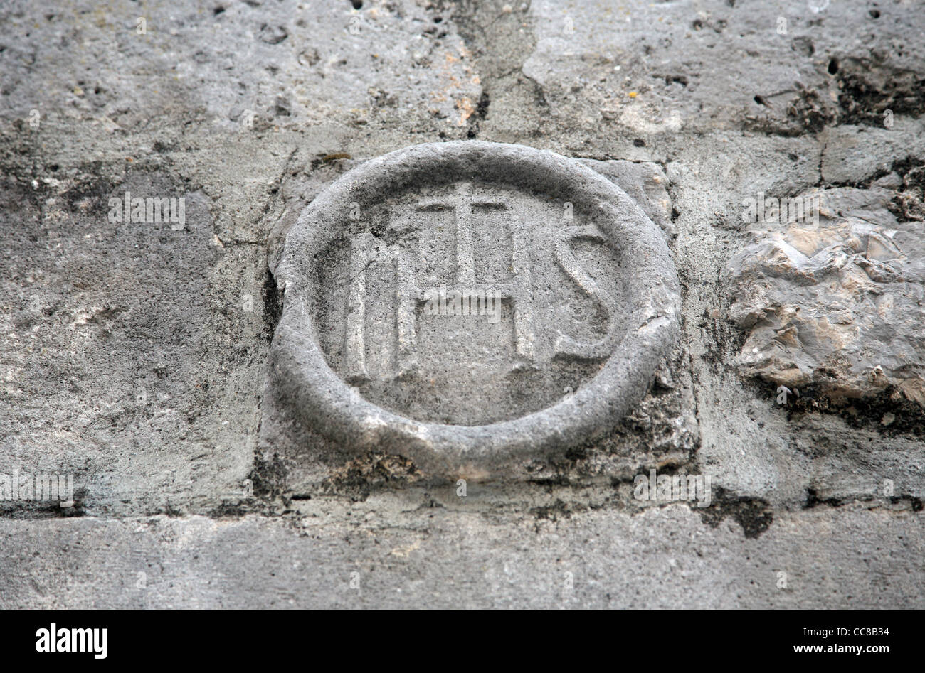 IHS-Zeichen: Jesus Hominum Salvator Stockfoto