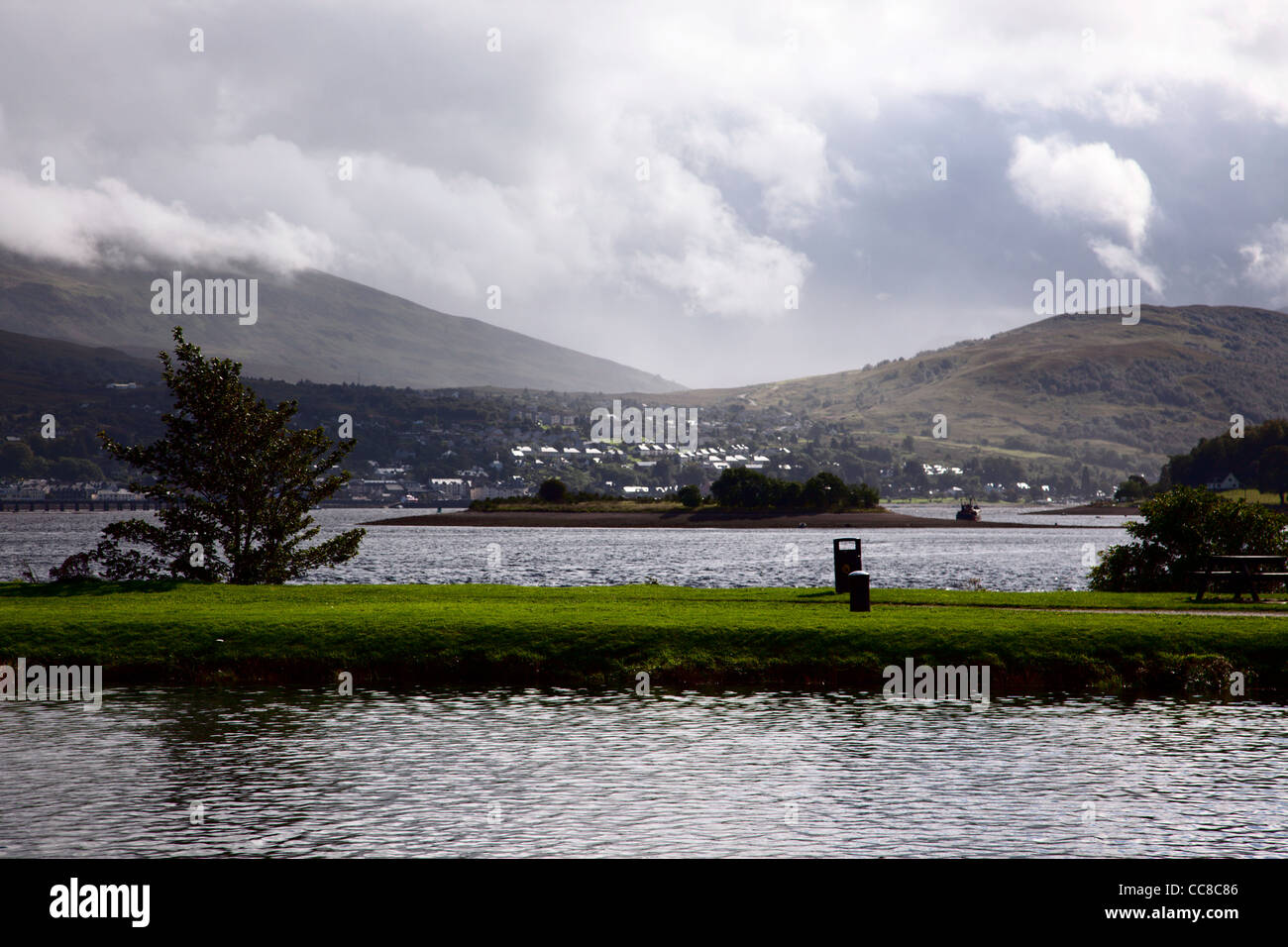 Loch Eil und Fort William aus Corpach Highland Region Schottland Stockfoto