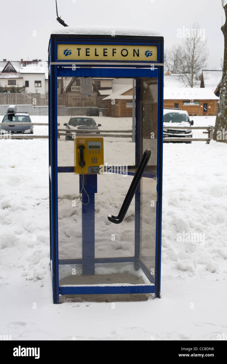 Telefonzelle, Zakopane, Polen Stockfoto