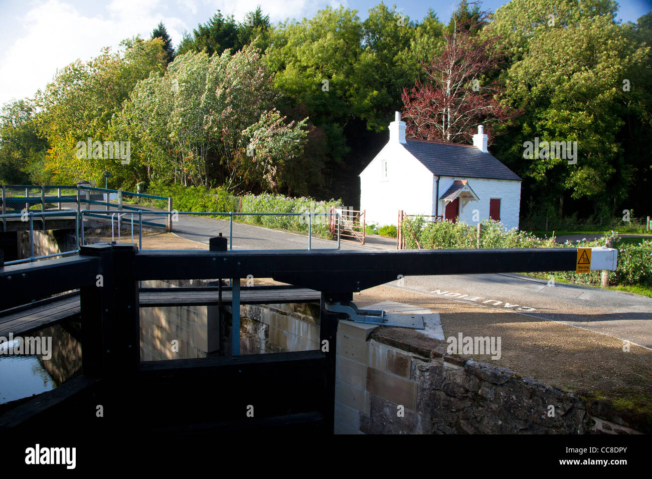 Die Schleusenwärter Ferienhaus am Lagan Treidelpfad, Belfast, County Down, Nordirland. Stockfoto